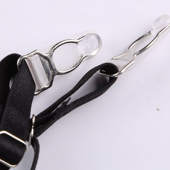 Pink and Black Spaghetti Strap Eyelash Lace Bra Set Garter and Panty L… - Picture 8 of 13